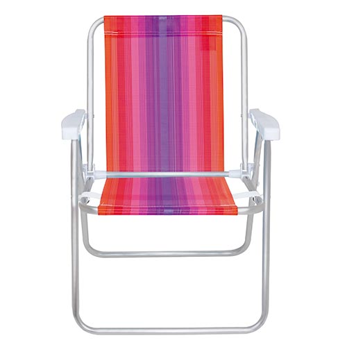 Sillas Playeras Alta Aluminio Rayada Mor