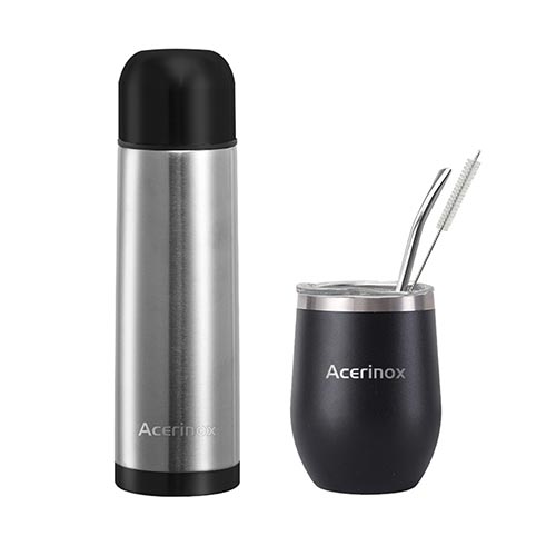 Set De Termo 480Ml Mate Y Bombilla Acerinox
