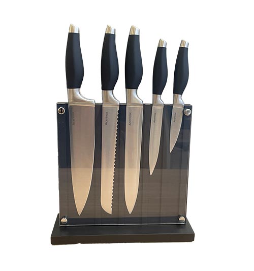 Set De Cuchillos 6 Piezas Con Base Acrílica