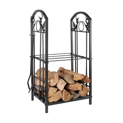 Leñero Doble Piso Accesorios Estufa Leña 40x30x74