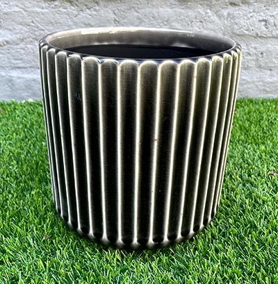 Macetas De Cerámica Rayas 20.5x20.5x21cm