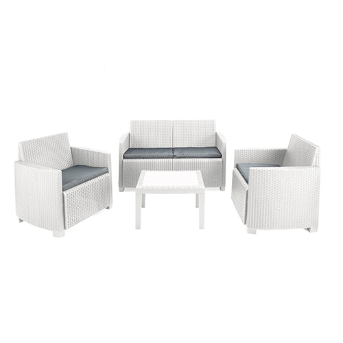 Set Jardín Arena 4 Piezas Resina Línea Rattan