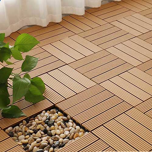 Baldosas Deck WPC 30x30cm Rayado Para Exterior