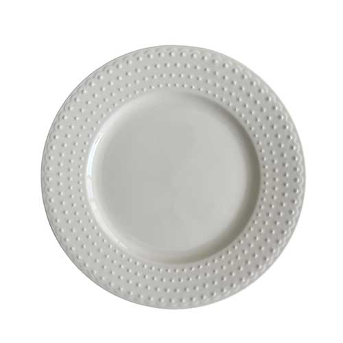 Plato Llano De Cerámica 27cm Puntos YDD-10.5