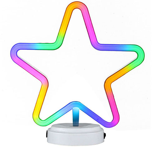 Lámpara De Neón Estrella Con Base