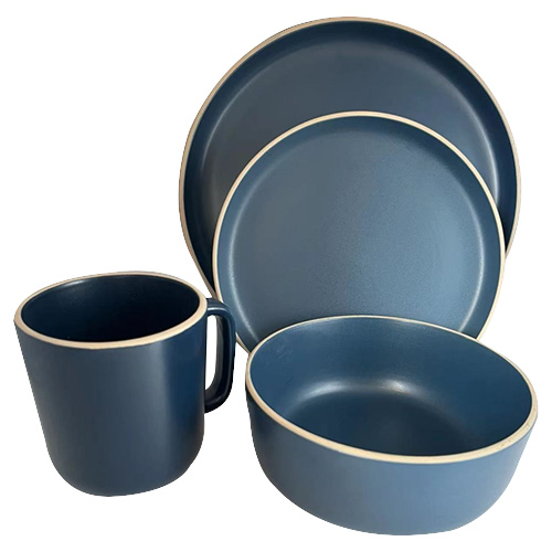 Juego De Vajilla 16 Piezas Azul Mate
