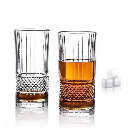 Vasos De Vidrio Largo x6 Grabado 280ml