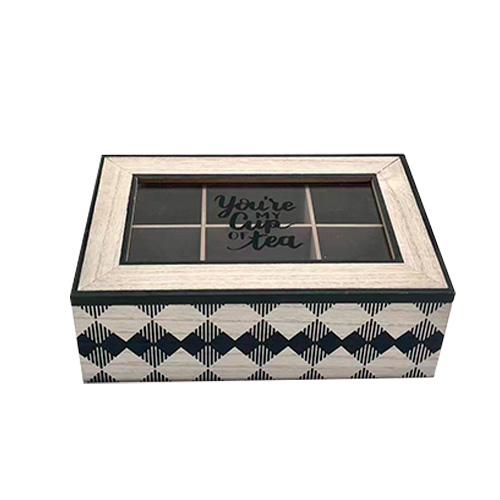 Cajas De Té 6 Divisiones Decorada Rombos
