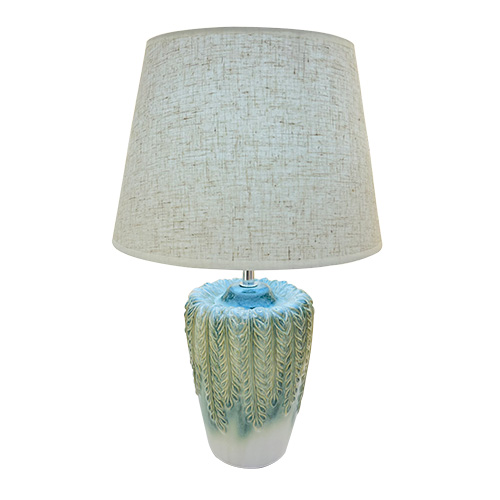 Lámpara De Mesa Cerámica Hojas