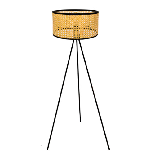 Lámpara De Pie Rattan Negro