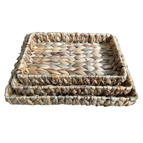 Bandejas Rectangulares Fibra Seagrass Set x 3