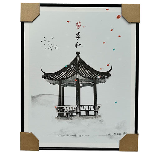 Cuadro Decorativo 40x50 Pagoda Marco Negro
