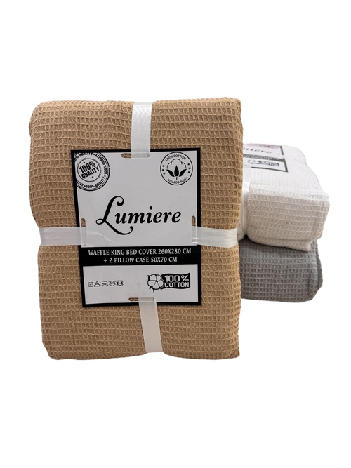 Cubrecamas King 260x280 Waffle Fundas 50x70