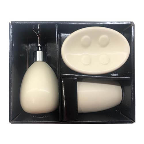 Set De Accesorios Para Baño 3 Piezas Beige B4028