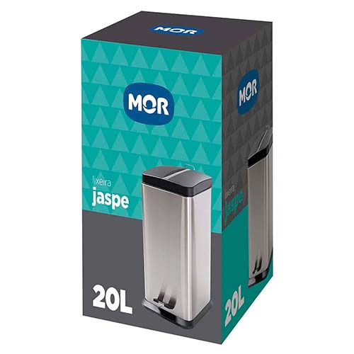 Papelera Línea Jaspe Cuadrada 20Lt. Mor