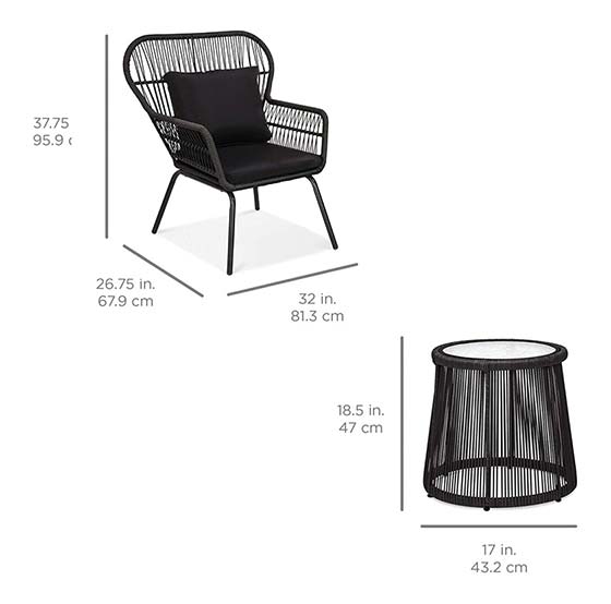 Juego De Terraza Ibiza 3 Piezas