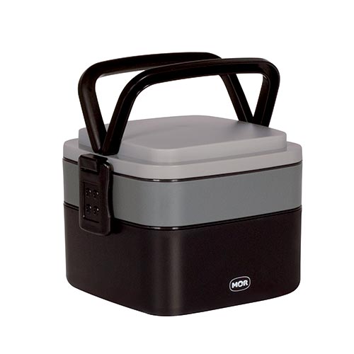 Lunchera Vianda Cuadrada 2 Compartimientos Mor