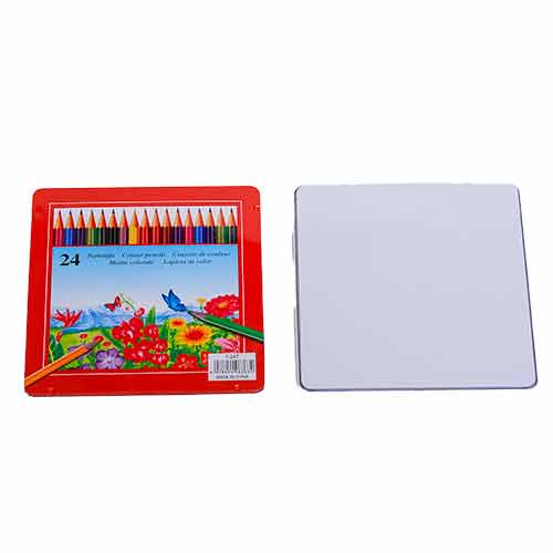Lápices De Colores 24 Unidades Caja Metálica