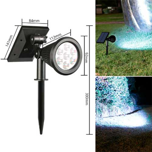 Foco De Jardín Pincho Solar Direccionable Redondo