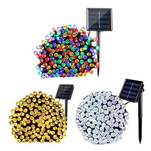 Guía De Luces De Arroz Solar Cálida 10mt 100 Led