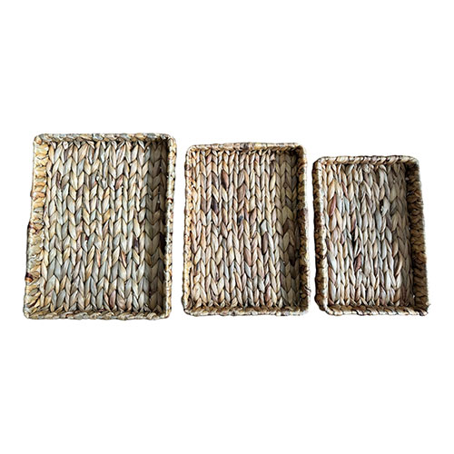 Bandejas Rectangulares Fibra Seagrass Set x 3