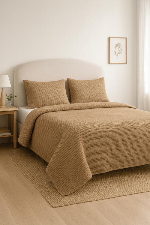 Cubrecamas King 260x280 Waffle Fundas 50x70