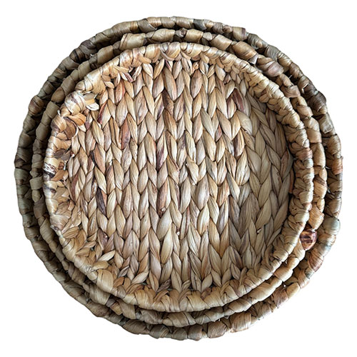 Bandejas Redondas Fibra Seagrass Set x 3