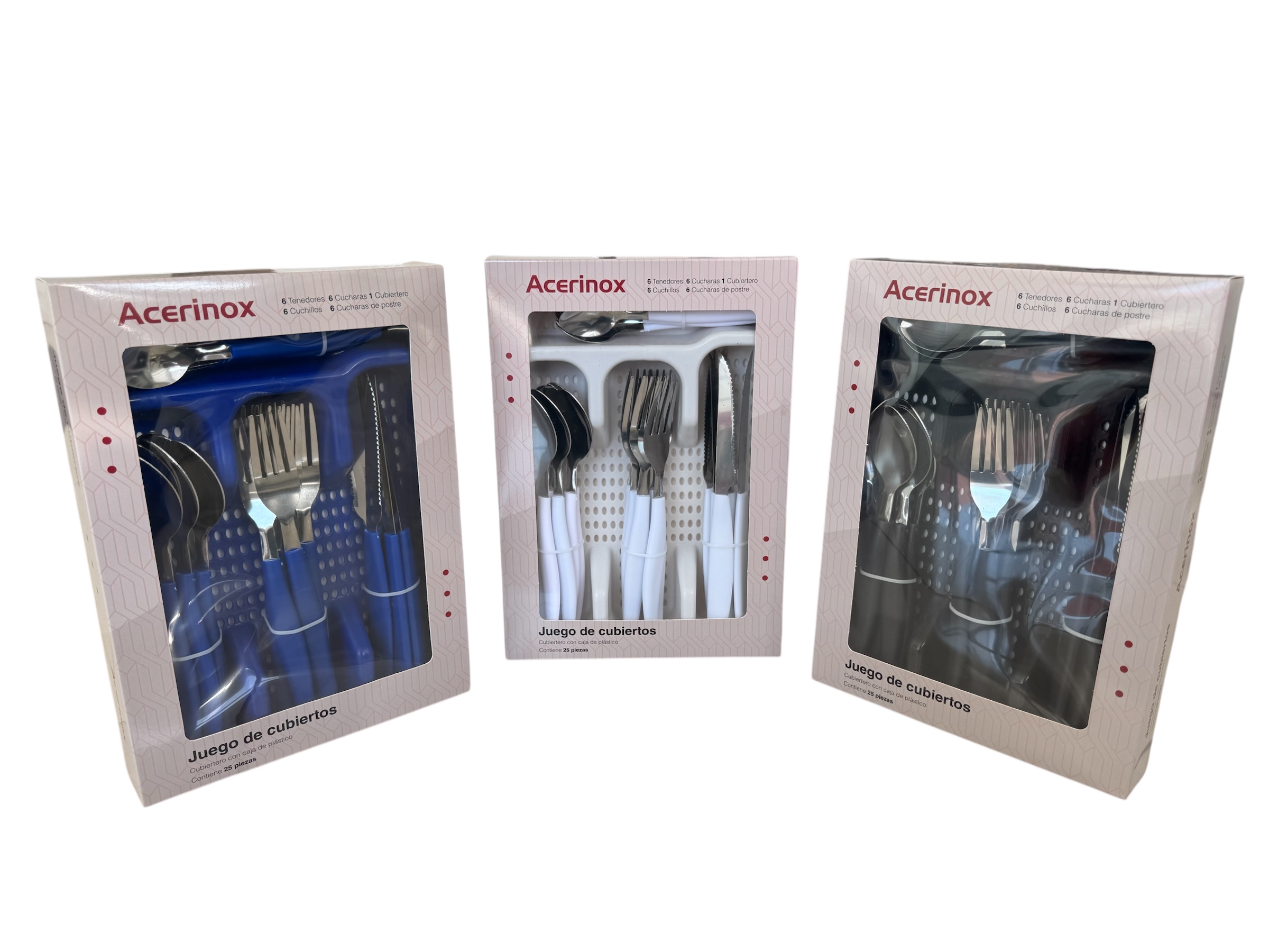 Juego De Cubiertos Acerinox 24ud. Cubertero Negro