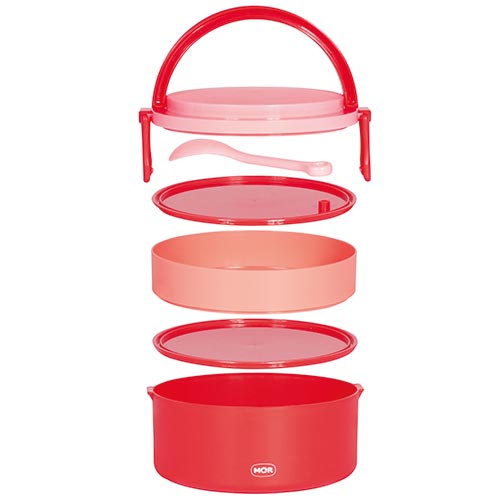 Lunchera Vianda Redonda 2 Compartimientos Mor