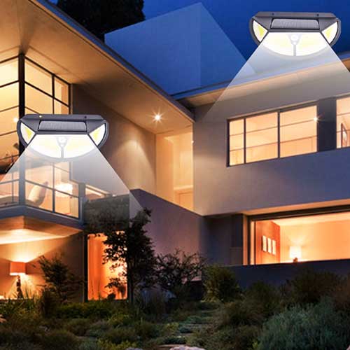 Aplique Luz Pared Interior Exterior Panel Solar