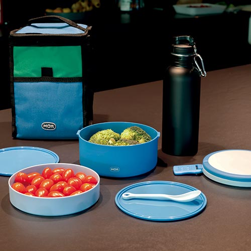 Lunchera Vianda Redonda 2 Compartimientos Mor