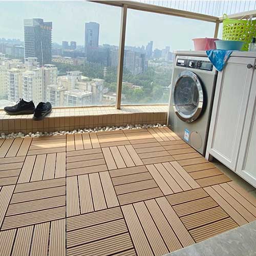 Baldosas Deck WPC 30x30cm Rayado Para Exterior