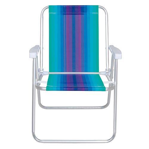 Sillas Playeras Alta Aluminio Rayada Mor