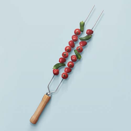 Pinchos Espetón Doble 85Cm. Mor Parrillas Barbacoa