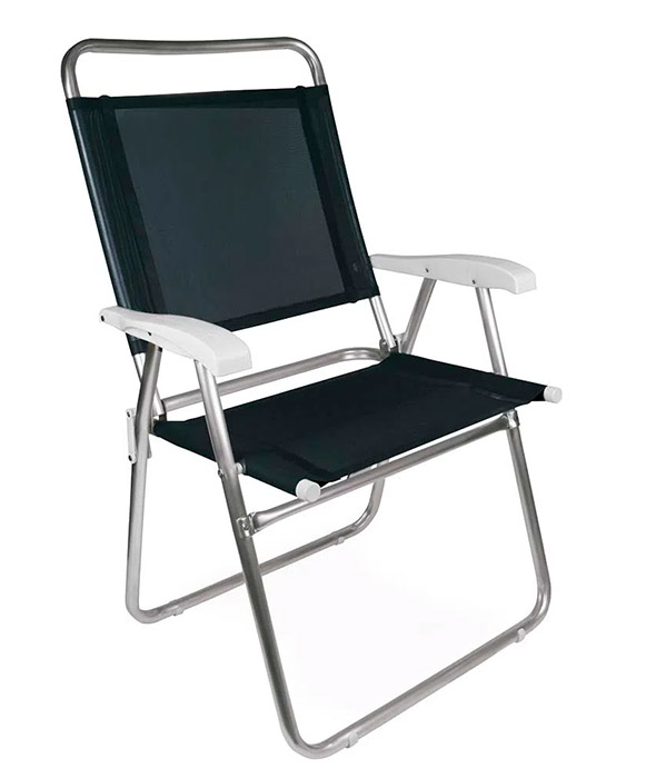 Sillas Playeras Master Plus Negro Aluminio Mor