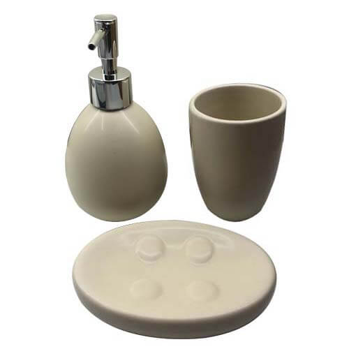 Set De Accesorios Para Baño 3 Piezas Beige B4028