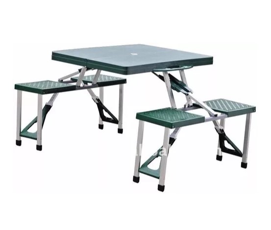 Mesa Plegable Con 4 Bancos Unidos Camping Picnic