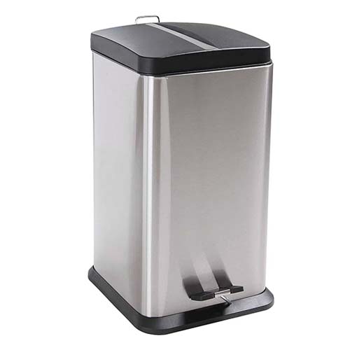 Papelera Línea Jaspe Cuadrada 20Lt. Mor