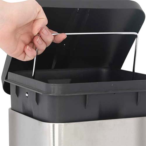 Papelera Línea Jaspe Cuadrada 12Lt. Mor