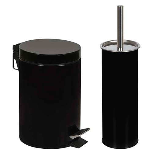 Set Agata Baño Papelera y Escobilla Mor 8335 Negro