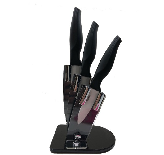 Cuchillos Set De Cerámica Con Base Acrílica