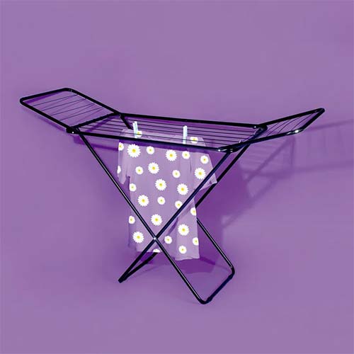 Tendedero De Piso Acero Negro Ext. 1.44mt 6216 Mor