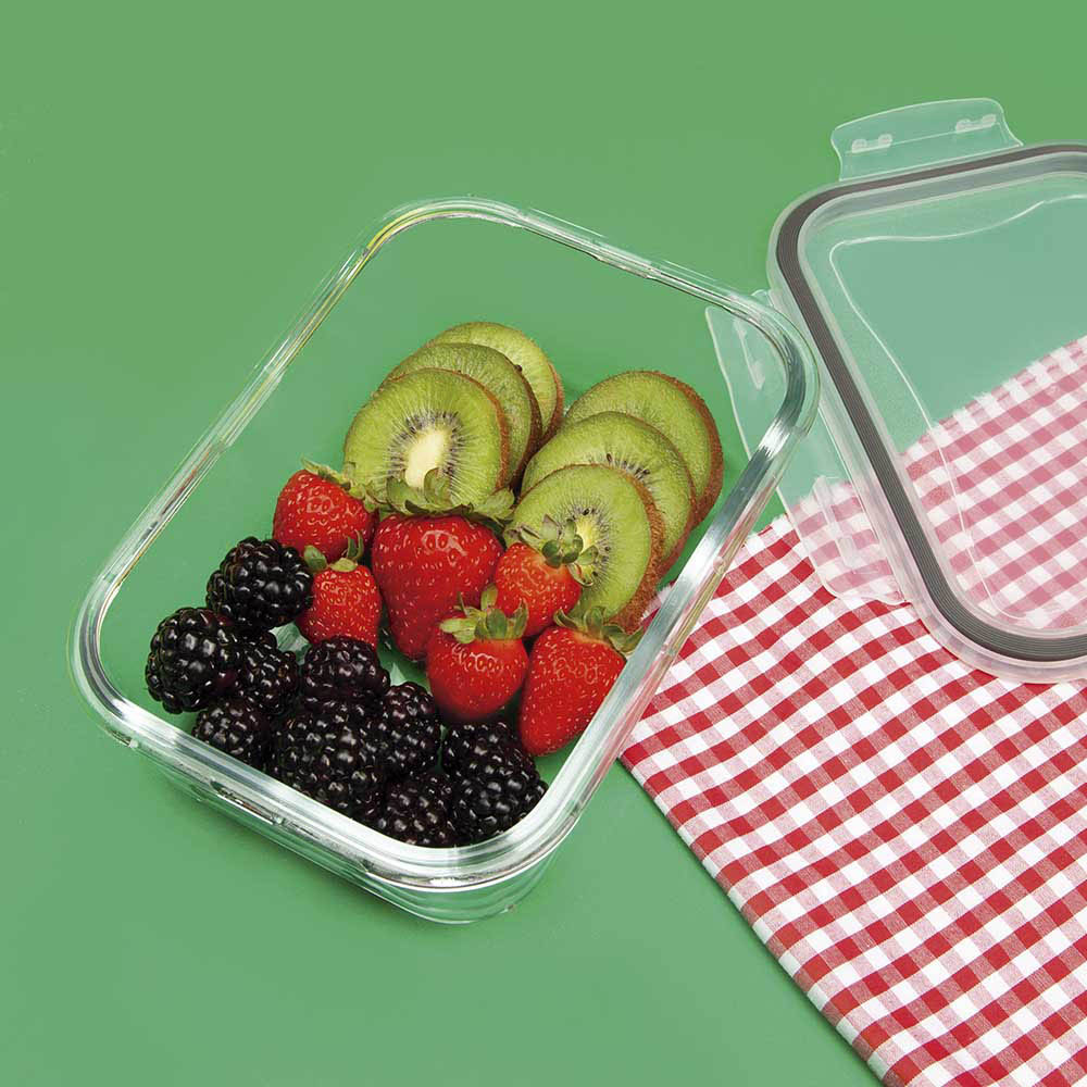 Viandas Pote Rectangular De Vidrio 1.70Lt. Mor