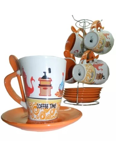 Tazas Set Teteras 355ml x 6 Platos Cucharas