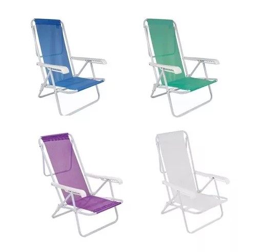 Sillas Playeras 4 Pos. Acero Sannet Blanco Mor