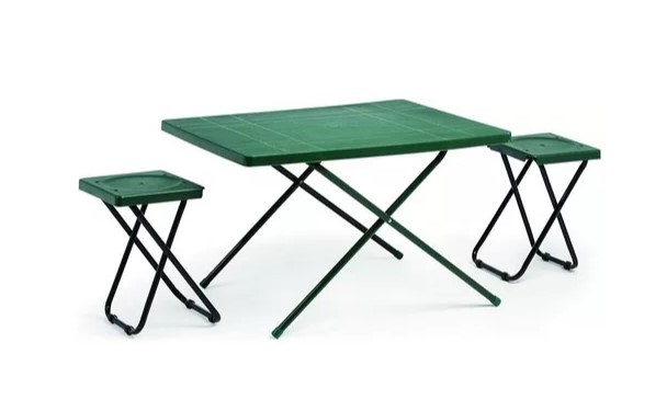 Mesa Plegable Con 2 Banquetas Camping Picnic