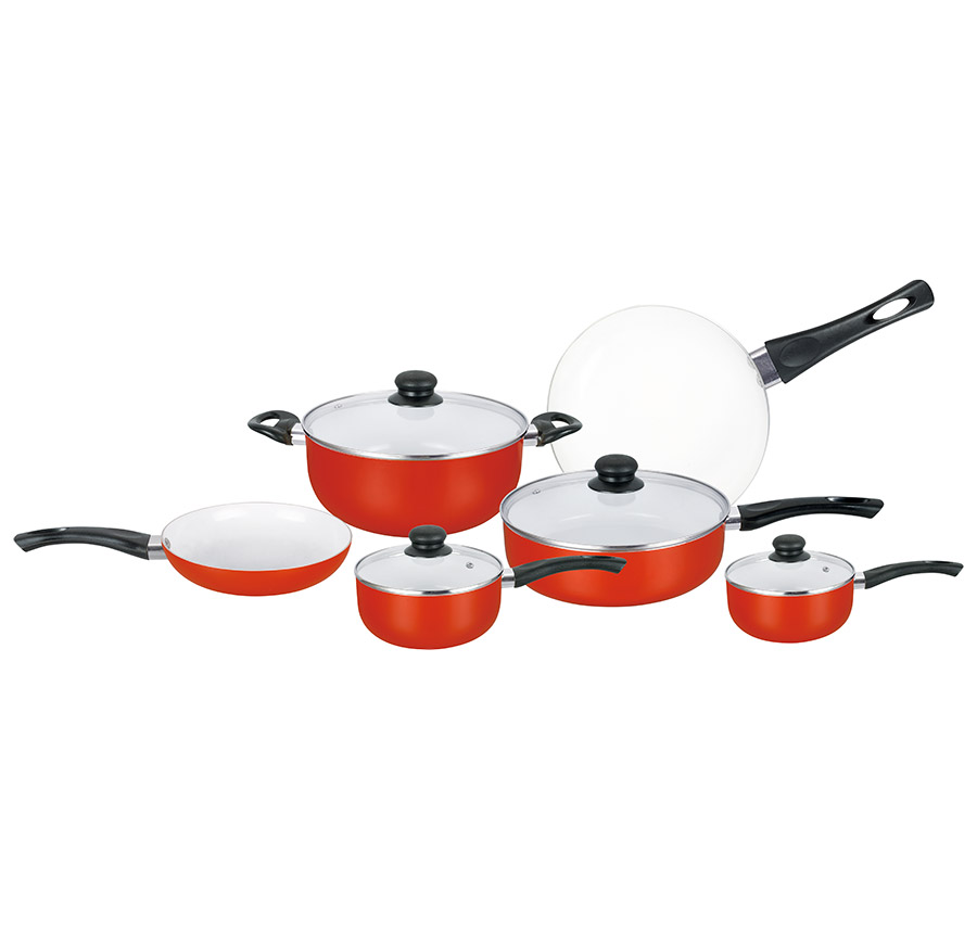 Baterías De Cocina De 10 Piezas  Aluminio-Cerámica