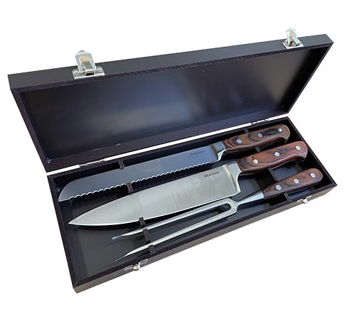 Set De Parrilla 3 Piezas En Caja Exhibidora