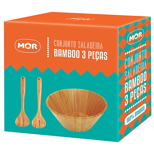 Set Ensaladera De Bambú 3 Piezas Mor