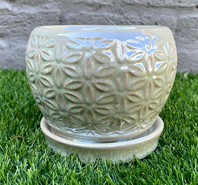 Macetas De Cerámica Con Base 15x15x12.5cm